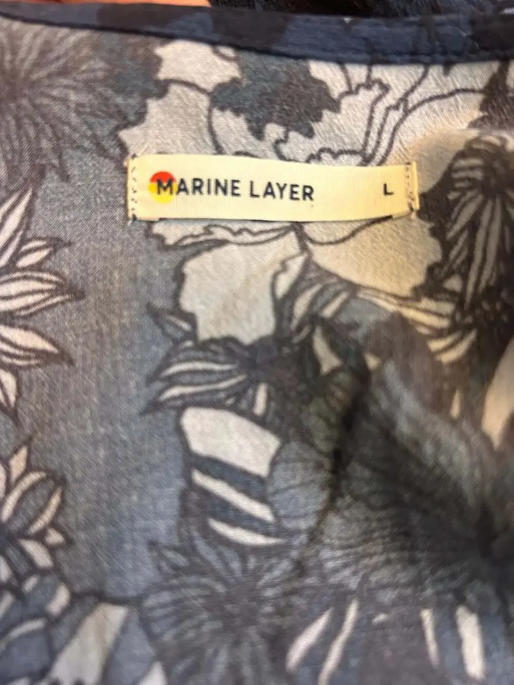Marine Layer Emlyn Floral Wrap Midi Dress in Navy Blue size L NWOT - Picture 11 of 14